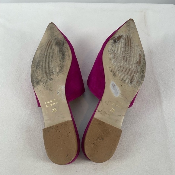 Rebecca Minkoff Sara Suede Pointed Toe Mules in Fuchsia Size 7 or 38 - Picture 8 of 9
